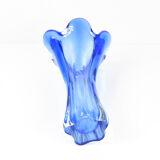 1960s cobalt vase, designed by J. Hospodka, Chribska Sklarna, Czechoslovakia
