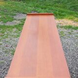 Enfilade vintage en chêne doré portes coulissantes pieds compas 1950