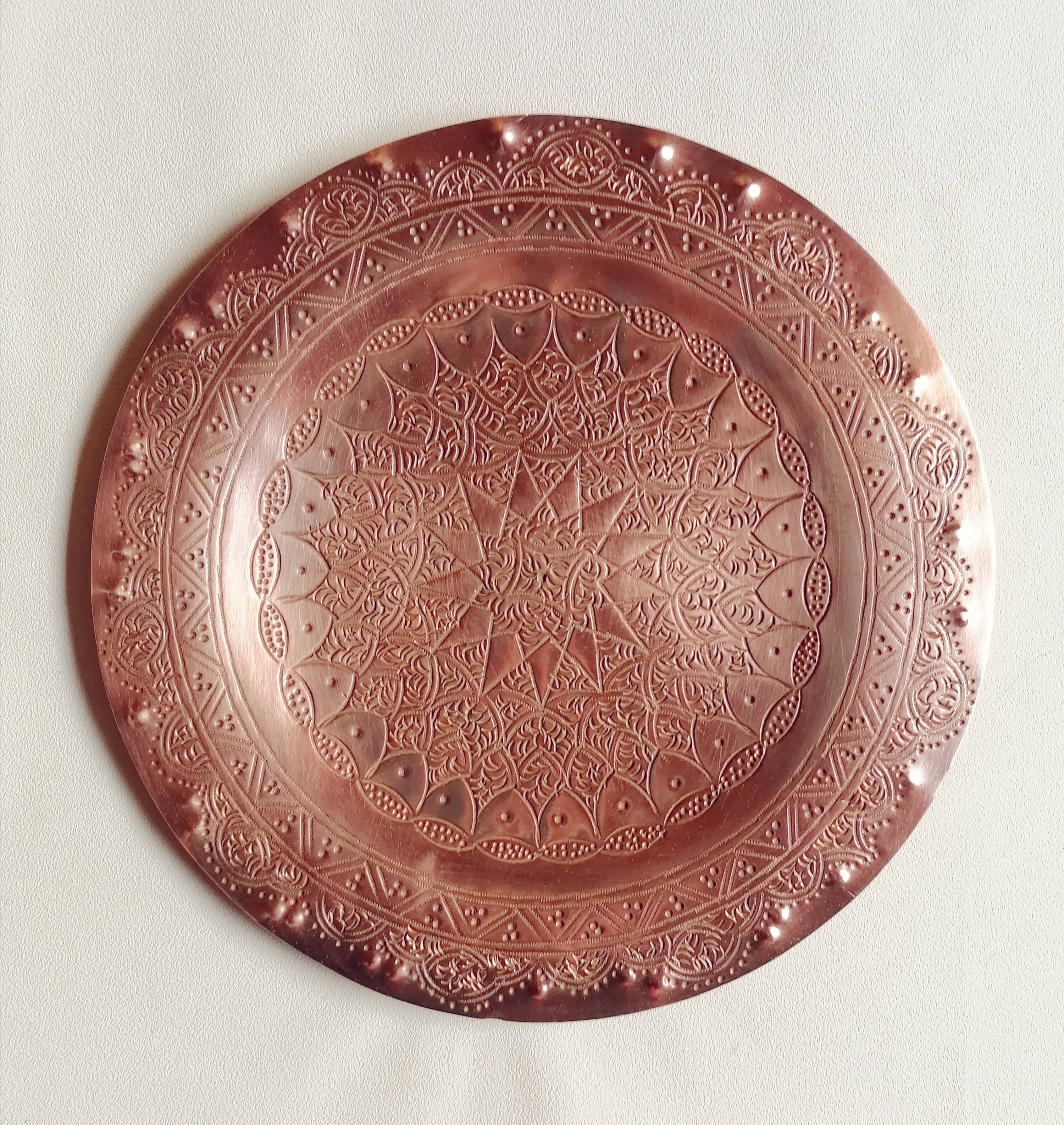 Copper plate stamped