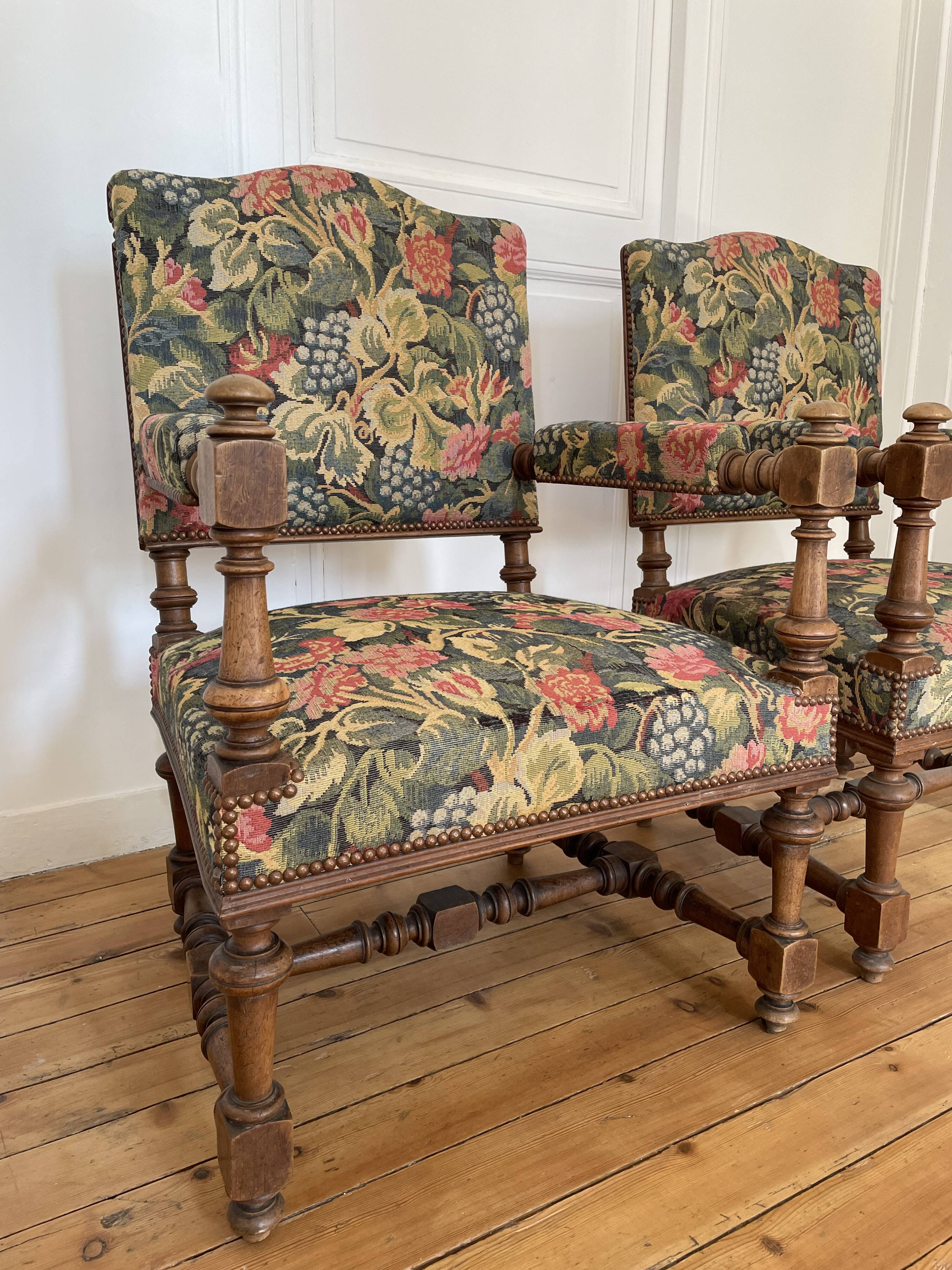 Pair of Louis XIII armchairs