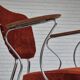 1960s, Danish armchair, original condition, teak wood armrests, chrome steel.