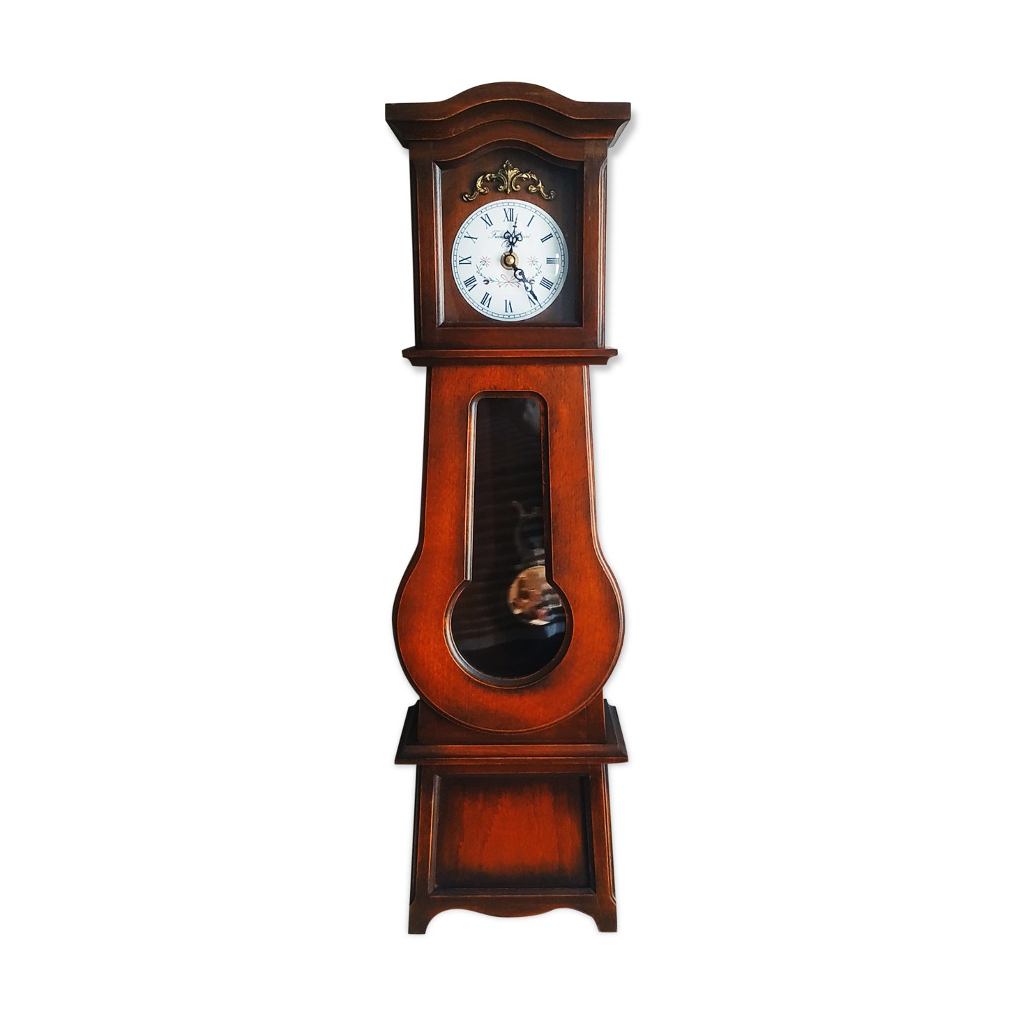 Horloge comtoise miniature en merisier