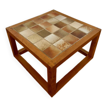 Table basse en orme et céramique, 1970