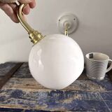 Pair of white opaline sconces