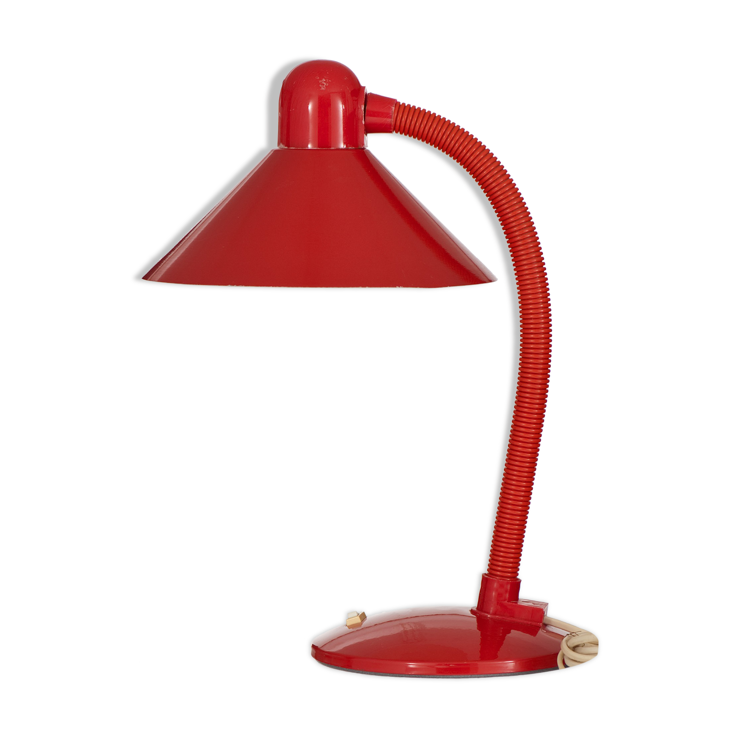 Lampe de bureau rouge vintage Aluminor