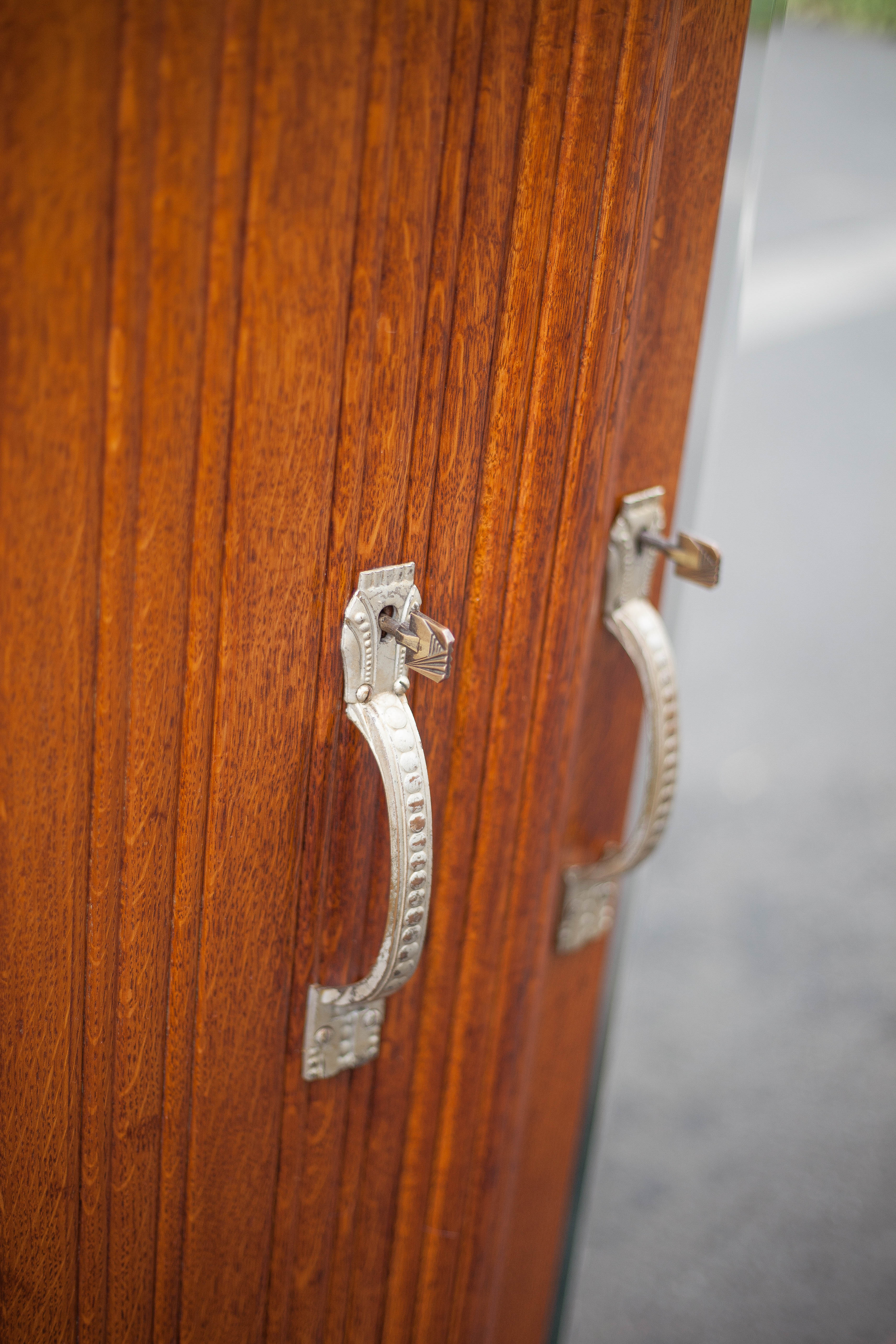 Art deco cabinet, wardrobe and shelves, carved wood cabinet, storage cabinet