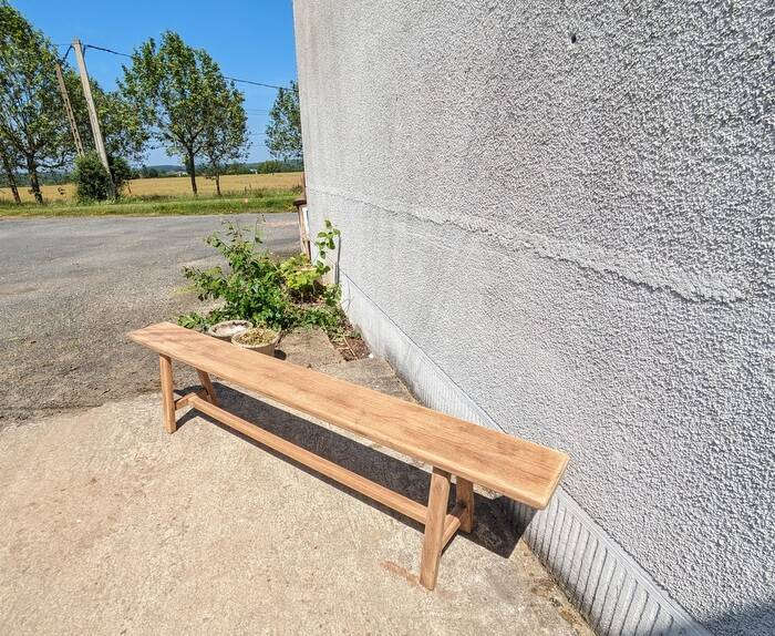 Solid oak farm bench