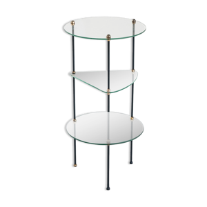table d’appoint vintage en verre et fer, france, années 1950