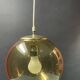 Pair of vintage smoked glass ball pendant lights from Biot glassworks