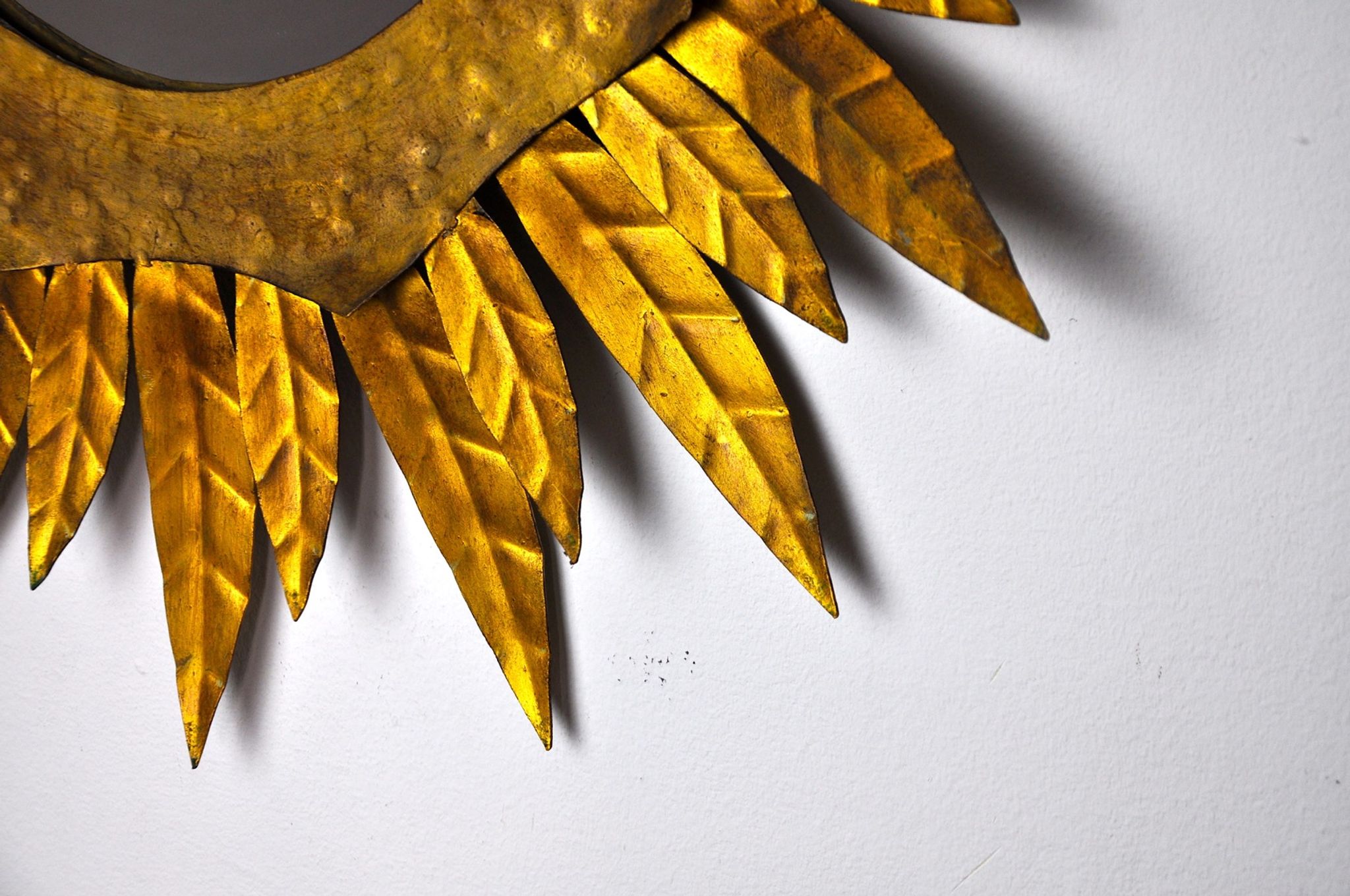 Miroir soleil, gilded metal with gold leaf, Italy, 1960