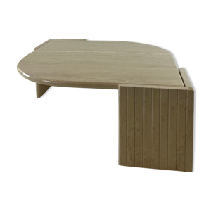 Table basse roche bobois oeil en travertin, 1970