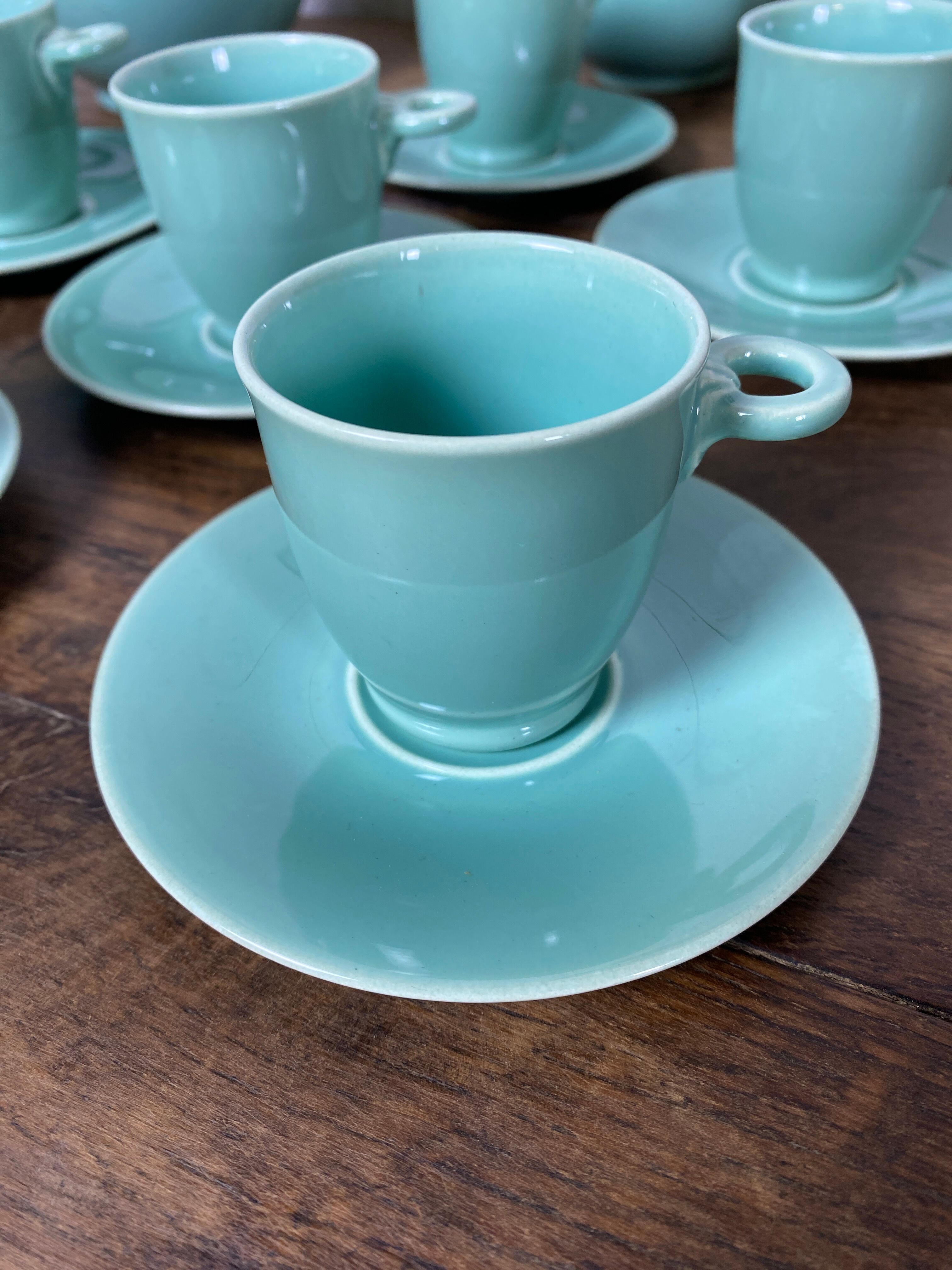 Celadon green coffee service