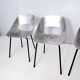 Set of Three Aluminum "Tulipe" Tonneu Chairs by Pierre Guariche, France