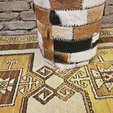 Patchwork pouf or stool from the 1980s