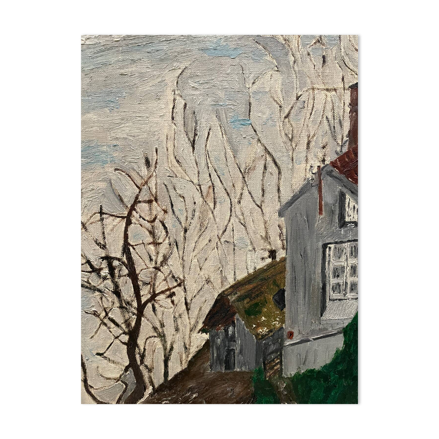 Landscape painting representing houses Coupet 1971