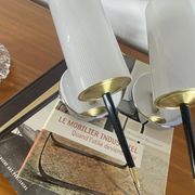Paire d'appliques murales vintages en plexiglass plastique et laiton