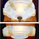 lampe Art Déco fer forgé style Edgar Brandt coupe opalescente Ezan