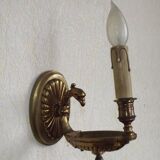 French Antique Brass Traditional Empire Eagle Head Wall Light 5219