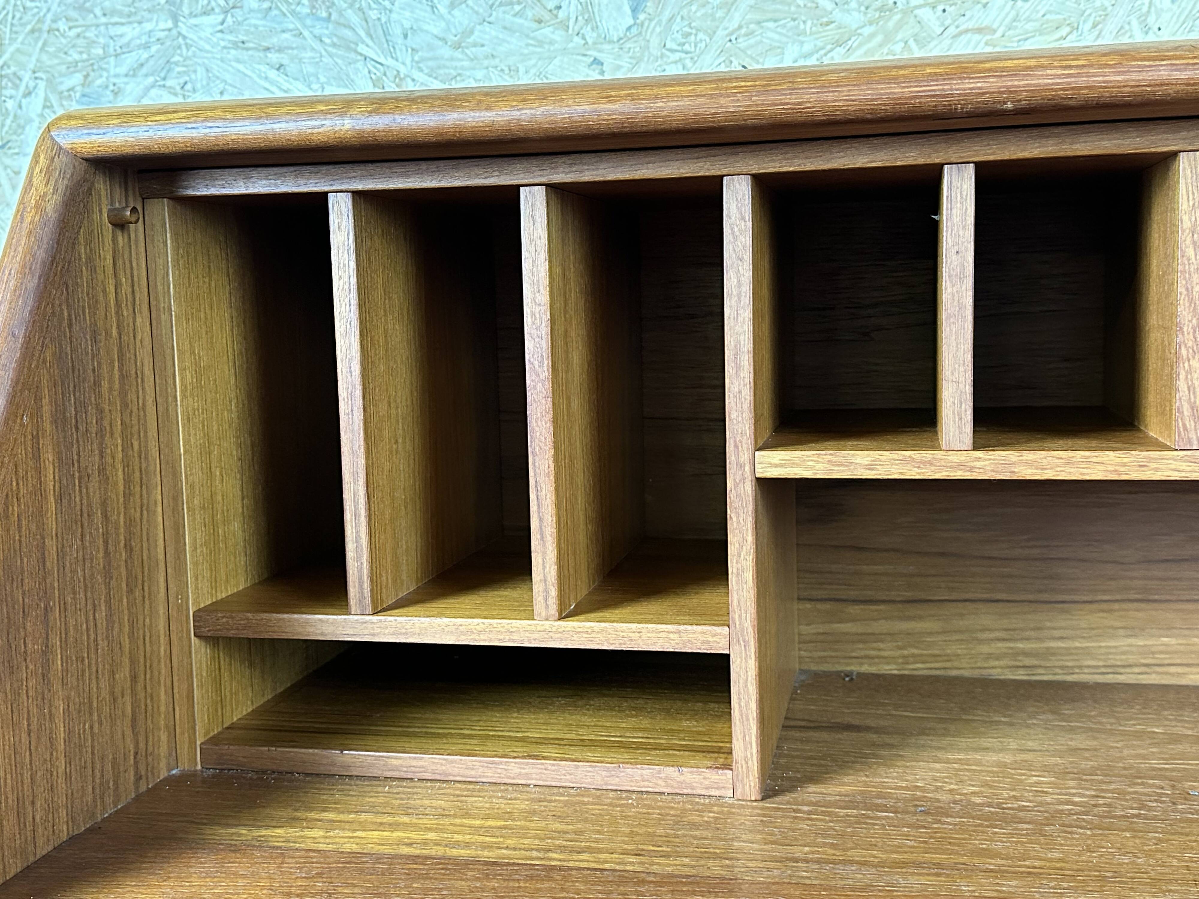 60s 70s teak secretary chest of drawers Danish Modern by Dyrlund Denmark