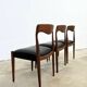 Scandinavian teak chair with black leatherette — Otto Møller style, 1960s