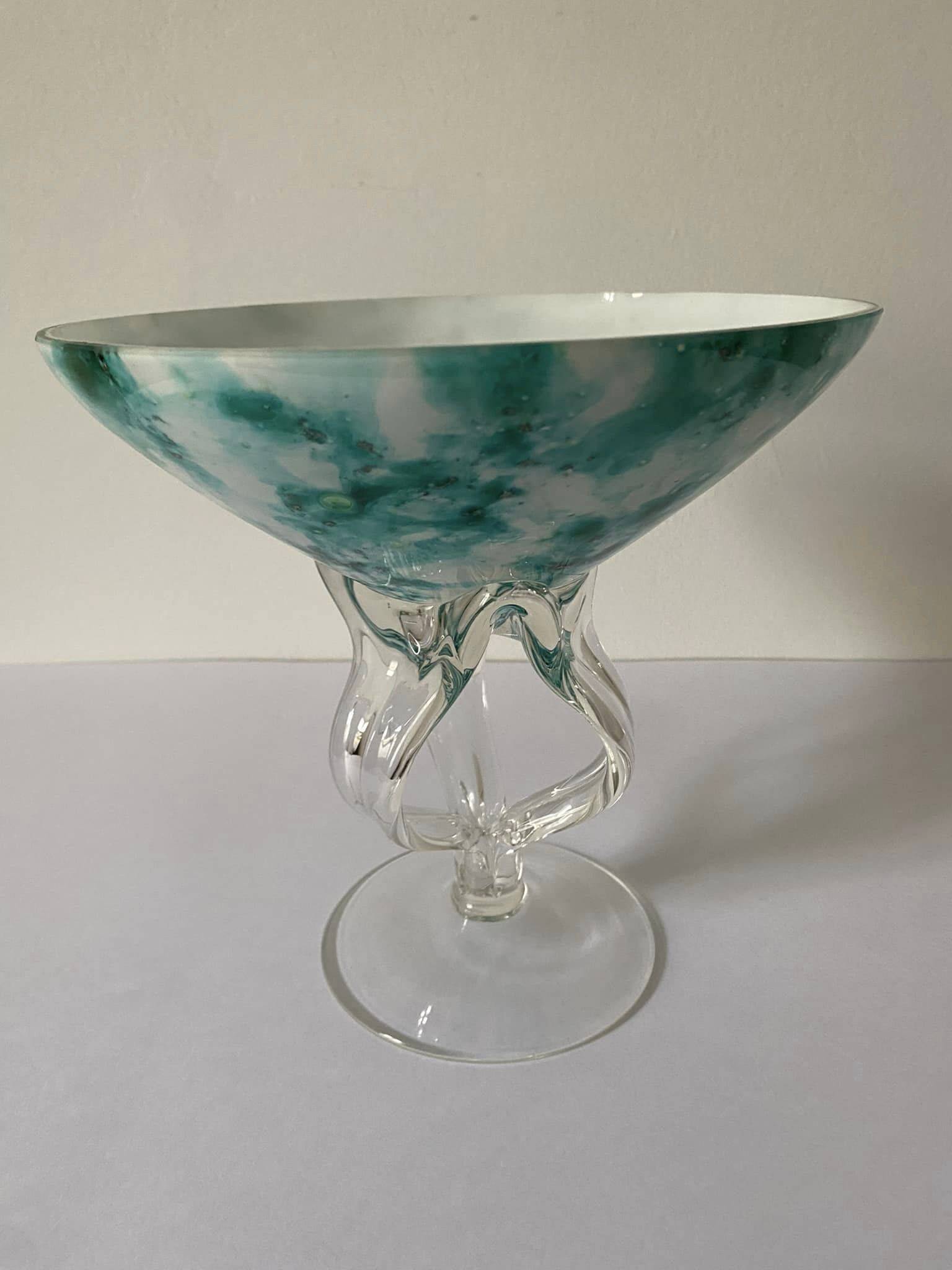 Large blown glass bowl attributed to Jozefina Krosno