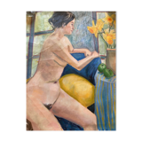 Rolled canvas of a naked woman