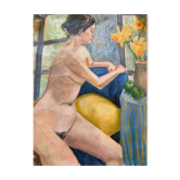 Rolled canvas of a naked woman