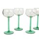 Set of 6 Vintage Luminarc Alsace Wine Glasses Narrow Green Base