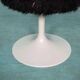 Space age design armchair from the sixties, fluffy stool with trumpet base.