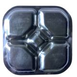 Guy Degrenne compartmentalized dish – stainless steel from the 70s
