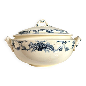 Soupière en terre de - bleue