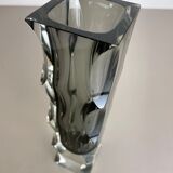 Vase Sommerso en verre à facettes Extra Large Mandruzzato Fabriqué à Murano, Italie années 1970