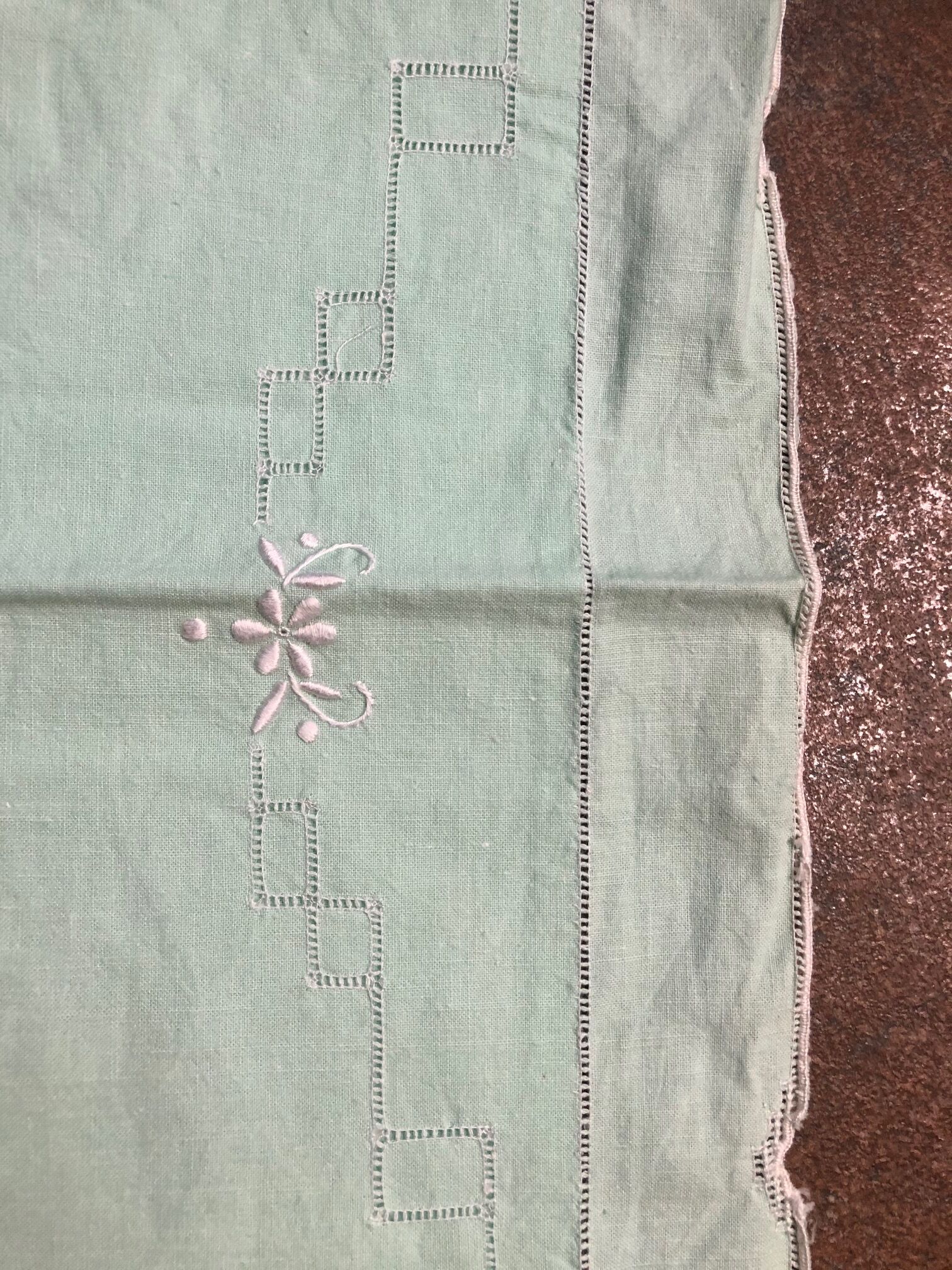 Old sheet and its 2 embroidered taies