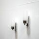 Pair of vintage metal and opaline wall lamps
