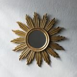Mid-century sun mirror in wood