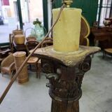 Large 18th century wooden column floor lamp
