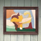 Abstract painting on panel
