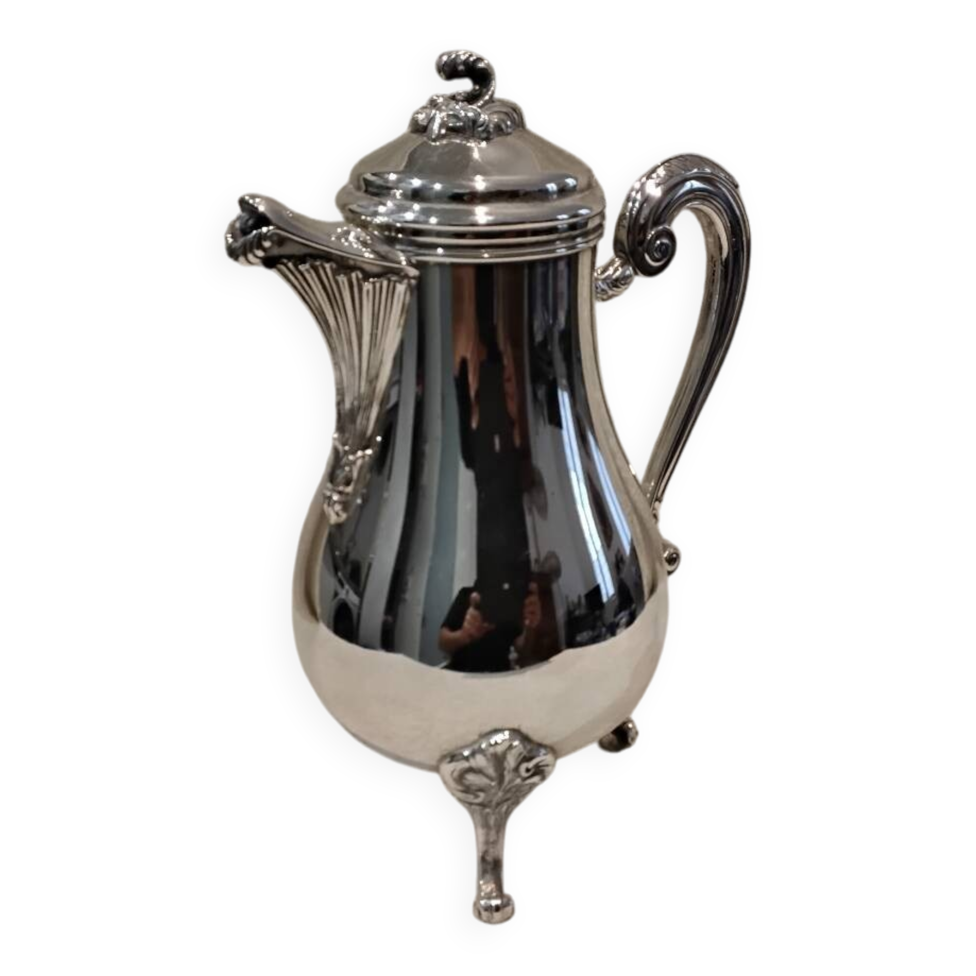 Silver-plated metal coffee pot by Christofle silversmiths, Marly model
