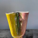 Iridescent ceramic vase signed Sicas 1960