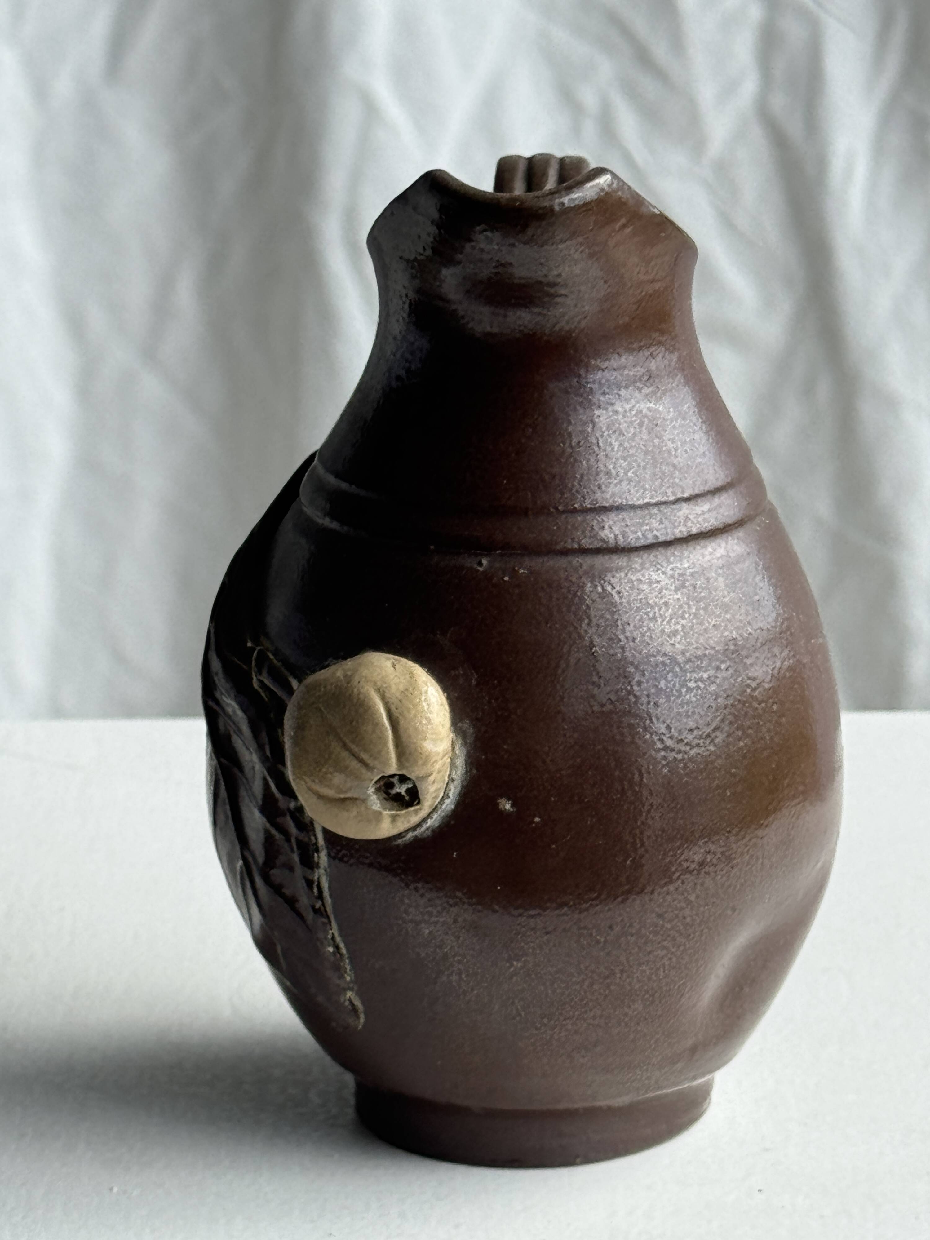 Turgis brown figurative motif mini jug, Noron la Poterie