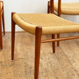 Danish dining chairs, model 75 by Niels O. Møller