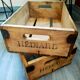 Paire caisses bois et fer Hediard