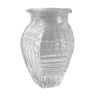 Vase en verre moulé transparent