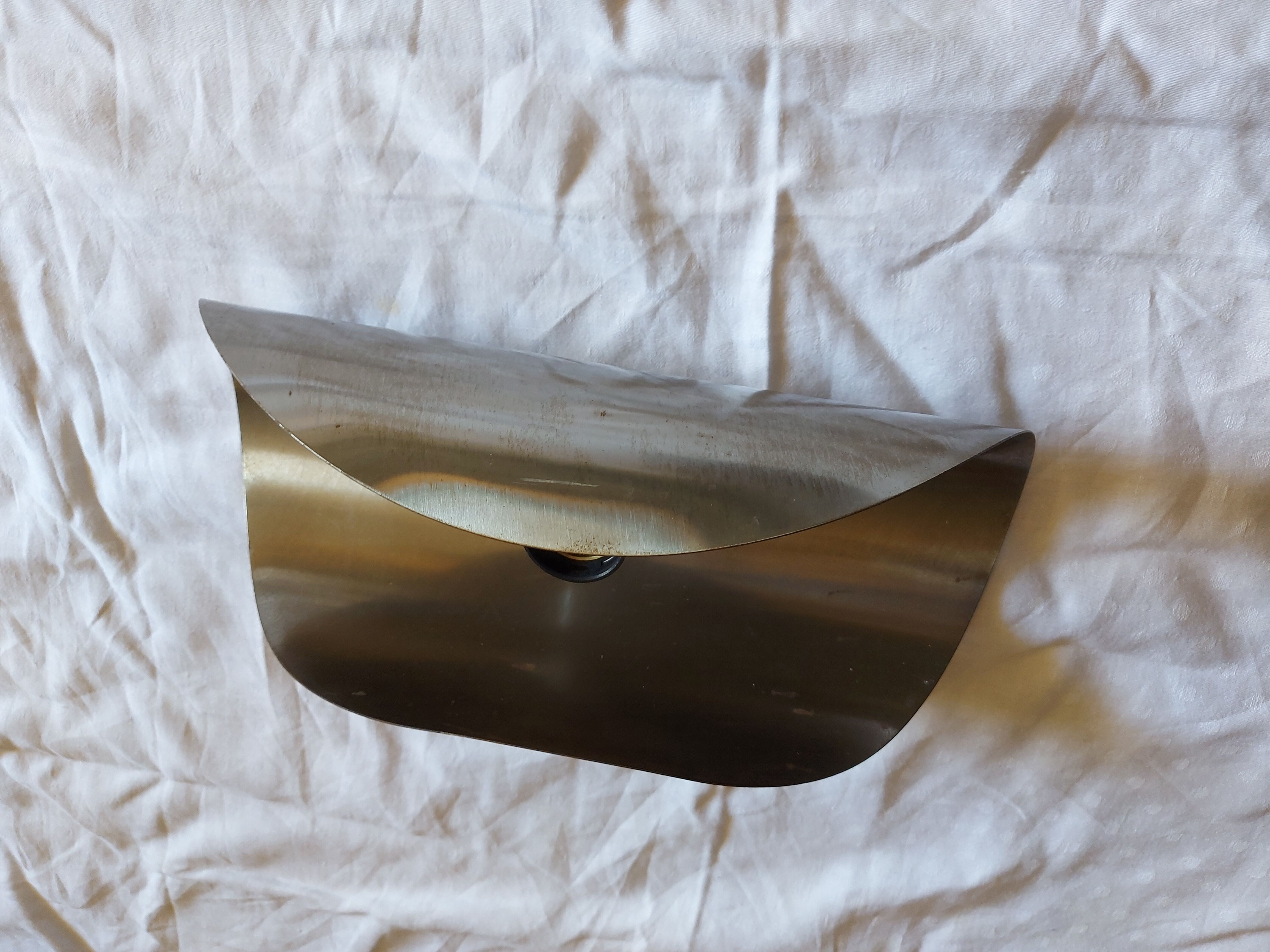 Vintage wall lamp in brushed stainless steel 70