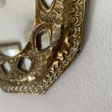 Antique mirror in worked brass