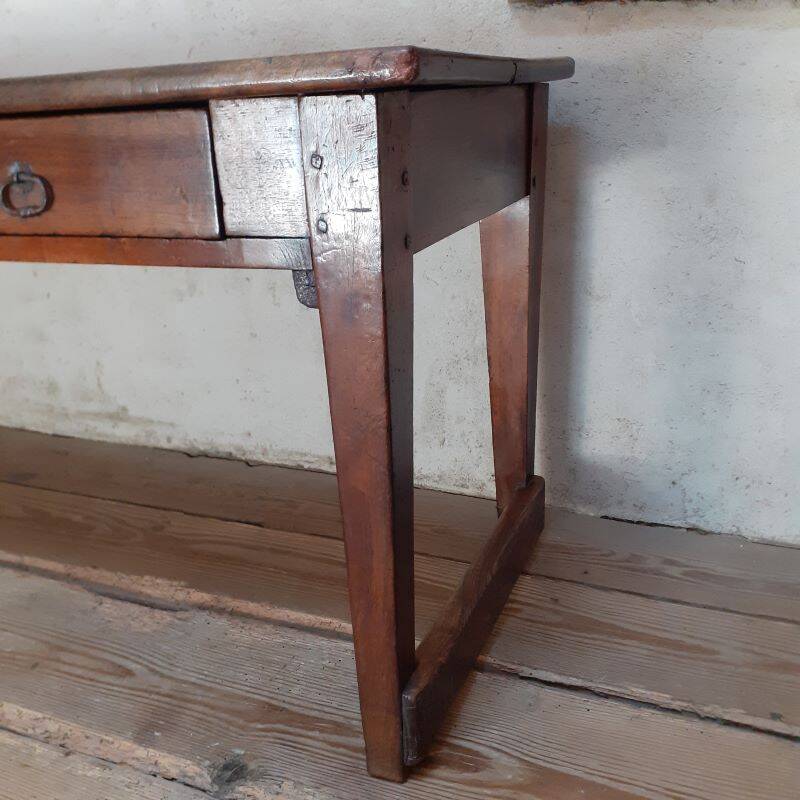 Monastery table, community table, 19th-century solid walnut console.