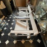 Pair of leather and steel armchairs by marcel breuer for gavina, " wassily b3 "