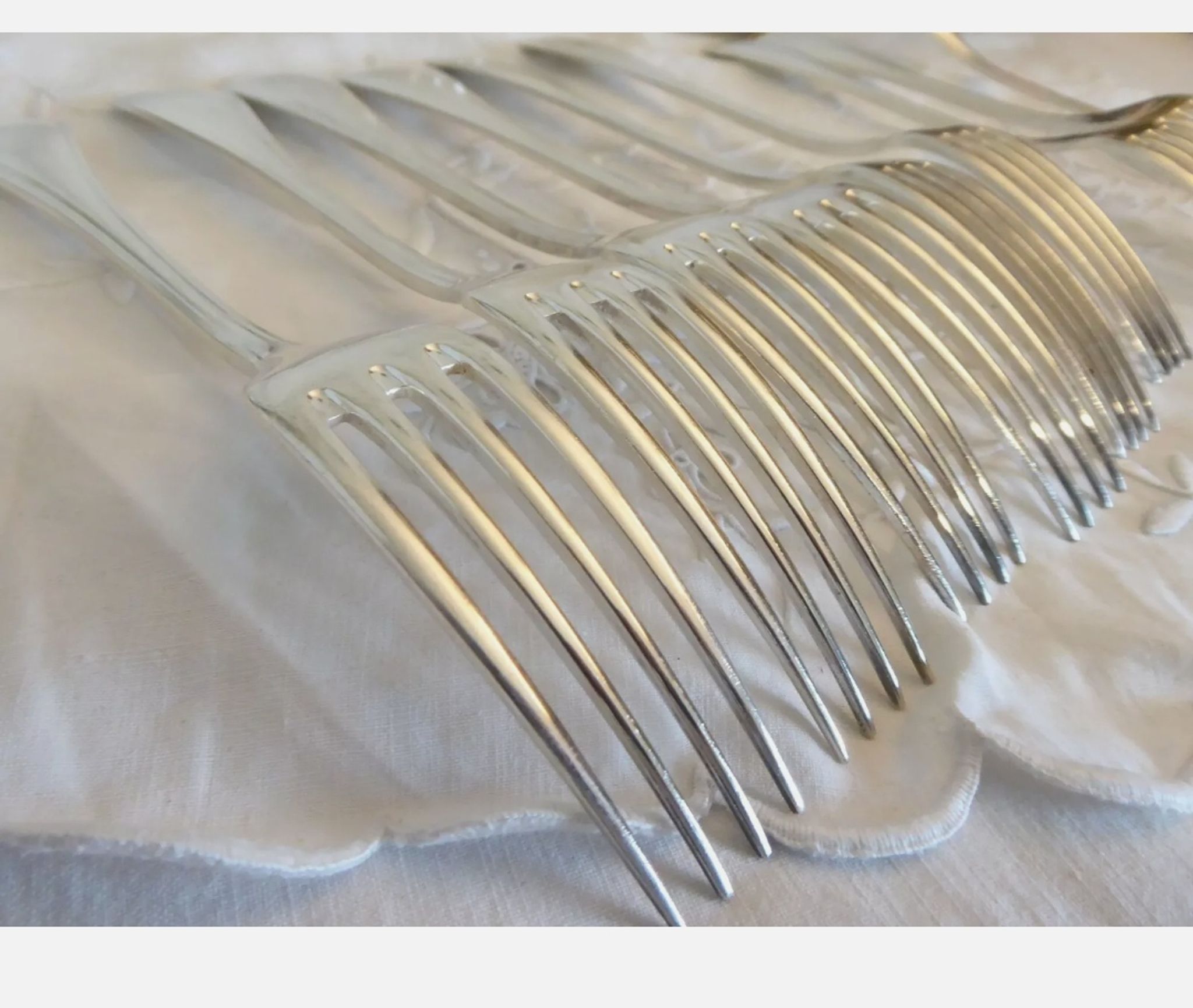 12 couverts de table 24p en métal argenté Alfenide Christofle Modèle Pompadour