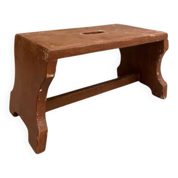 Petit tabouret ou banc hongrois lie de vin