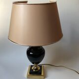 Lamp metal gold and black lacquered